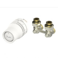 RLV-KS+RLV-KB Leņķa apakšas pieslēgs, H tips+ balts temp.sens. ar M30x1.5 pievienojumu DANFOSS