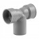 PP Dubulta lenķa pāreja uz tērauda cauruli bez gumijas (HTDSW)  Ø40/ 50/40 mm